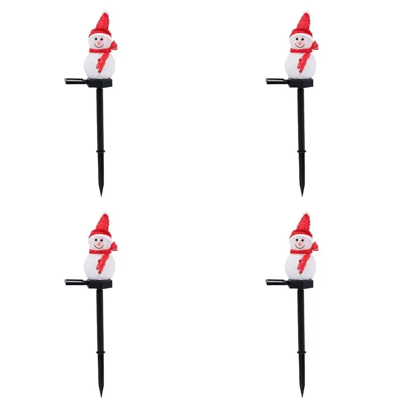 

AB41-4X Christmas Decorations Solar Lights Outdoor Garden Decor Snowman-Christmas Ornaments Solar Powered Garden Decor E