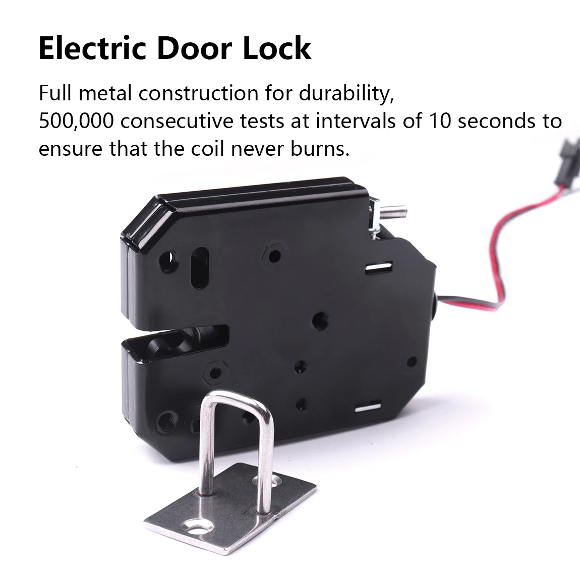 Electromagnetic Electric Control Mini Electric Bolt Lock Latch DC 12V 2A Carbon Steel Black Cabinet Lockers Solenoid Drawer Door
