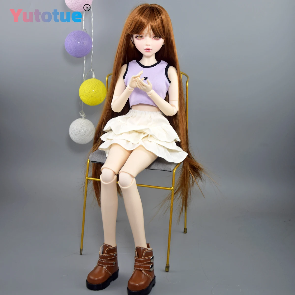 YUTOTUE 56 سنتيمتر ارتفاع دمية أنثى جميلة كبيرة BJD دمية لعبة ماكياج مرسومة باليد نابض بالحياة