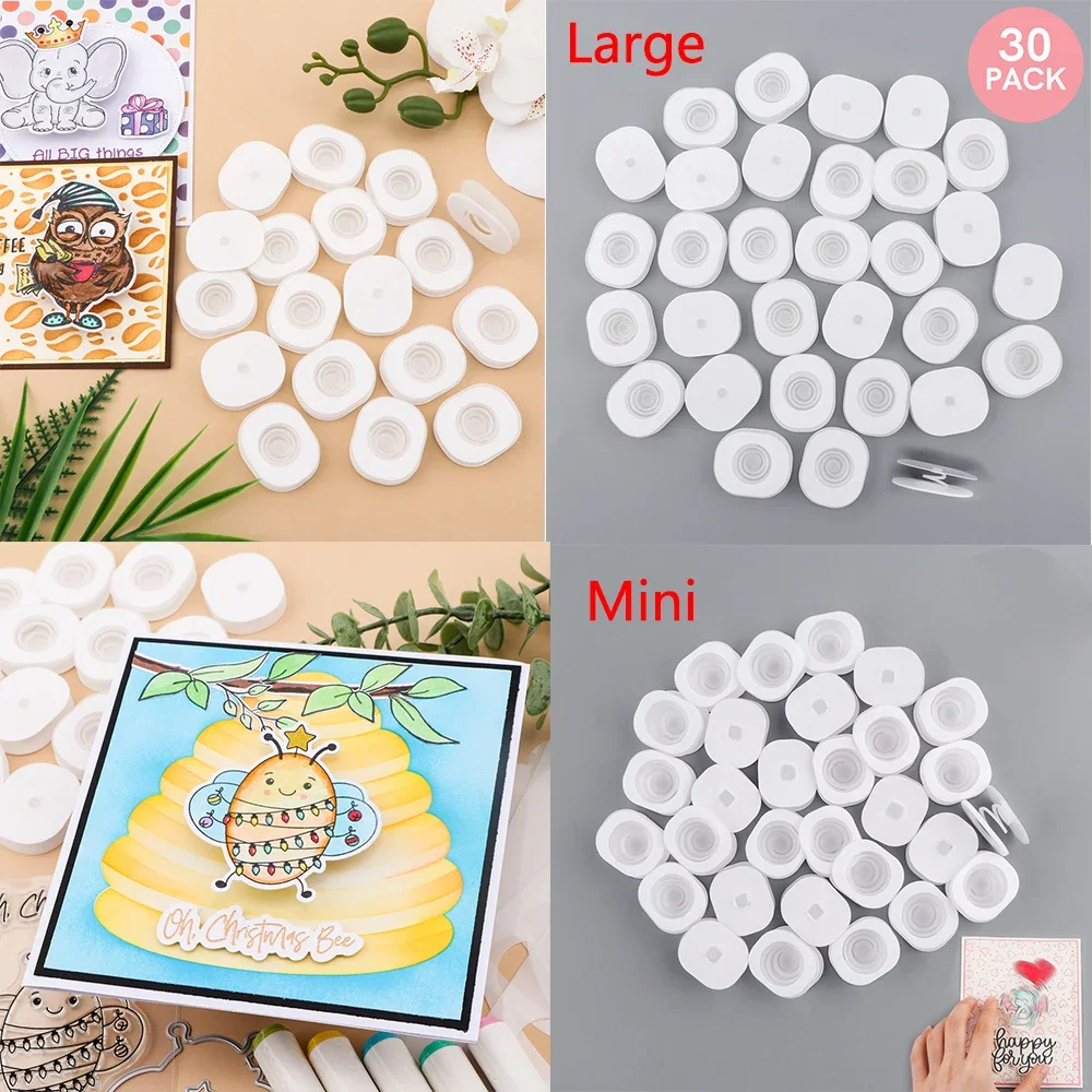 30Pcs/Set Large Collapsible Standard Action Wobbles Self-Adhesive Springs Regular Size Plastics Wobblers Movers For Cards Making