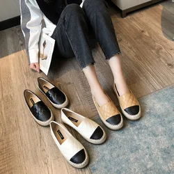 Korean Shoes Round Toe Casual Female Sneakers All-Match Dress Flats Women Loafers With Fur Shallow Mouth 2024 Slip-on Big Size R