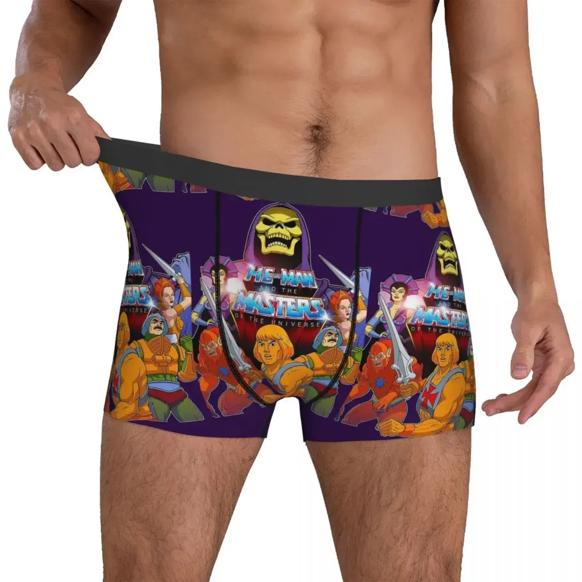 Cuecas boxer shorts he-man e amigos mestres do universo esqueletor heman calcinha masculina respirável roupa interior para homme homem