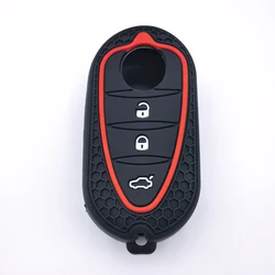 2025 High Quality Silicone Car Key Cover Skin Case for Alfa Romeo Mito Giulietta 159 GTA 3 Buttons Remote Protect Shell