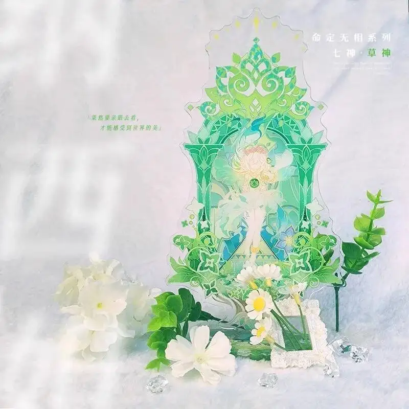 Genshin Impact косплей Mavuika Furina Nahida Raiden Shogun Zhongli двусторонняя акриловая стоячая тарелка орнамент подарок