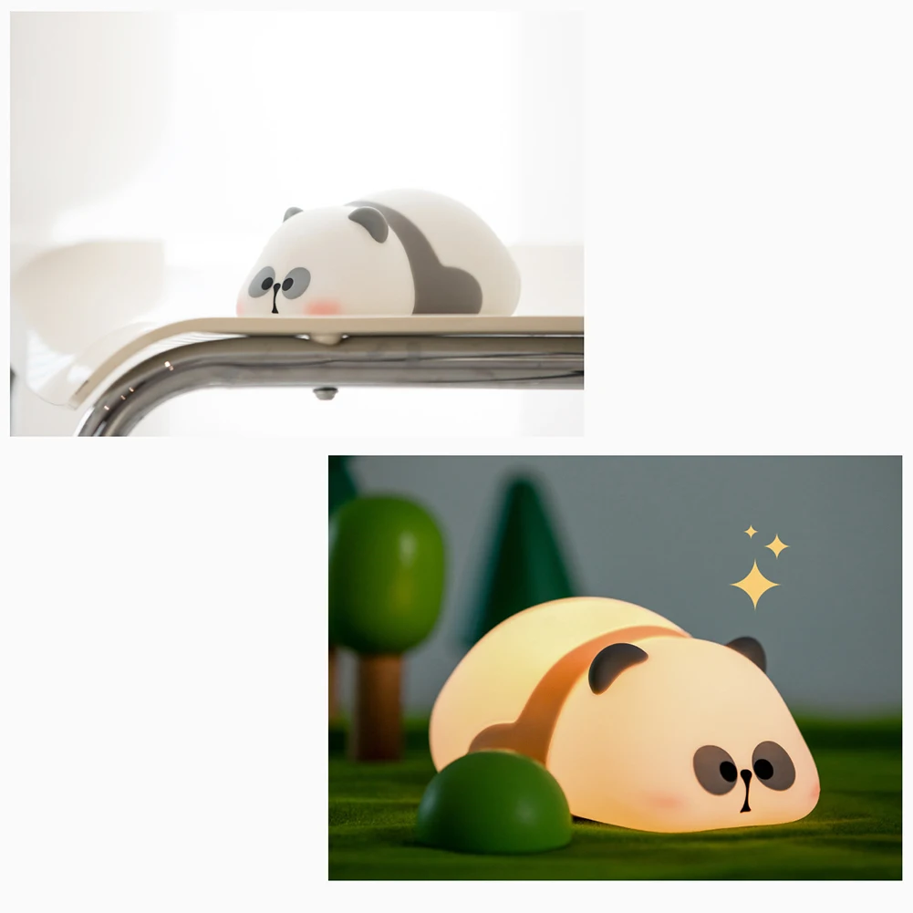 Panda Night Light para dormitorio de niños, luz nocturna recargable por USB Con 3 modos de iluminación, temporizador, lámpara de mesita de noche para bebés, mujeres y niños