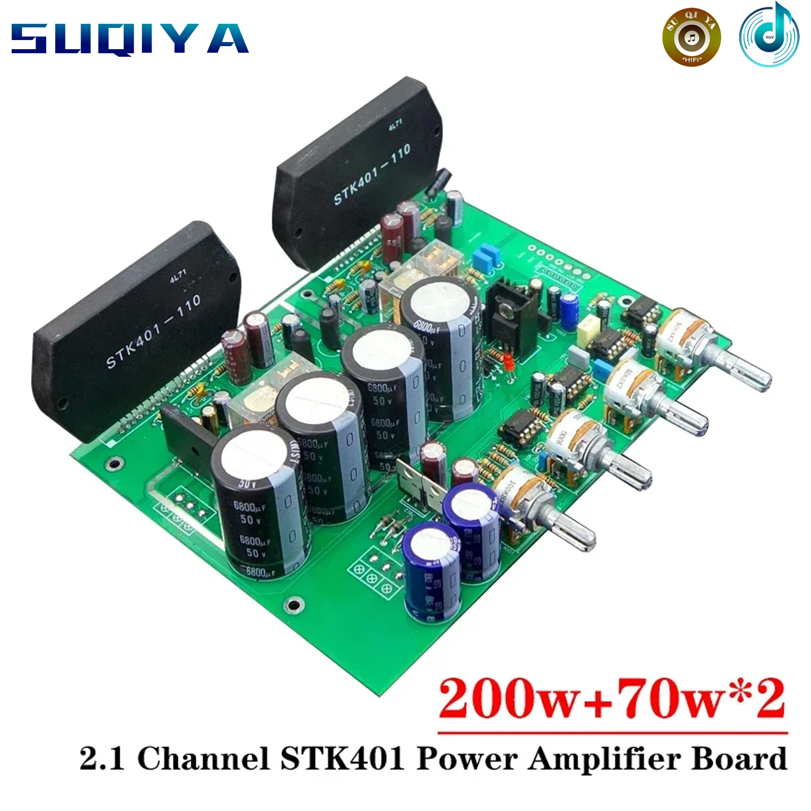 

200w+70w*2 STK401 2.1 Channel Subwoofer Amplifier Board High Power Treble Bass Adjustment Diy Kit HIFI Amplifier Audio