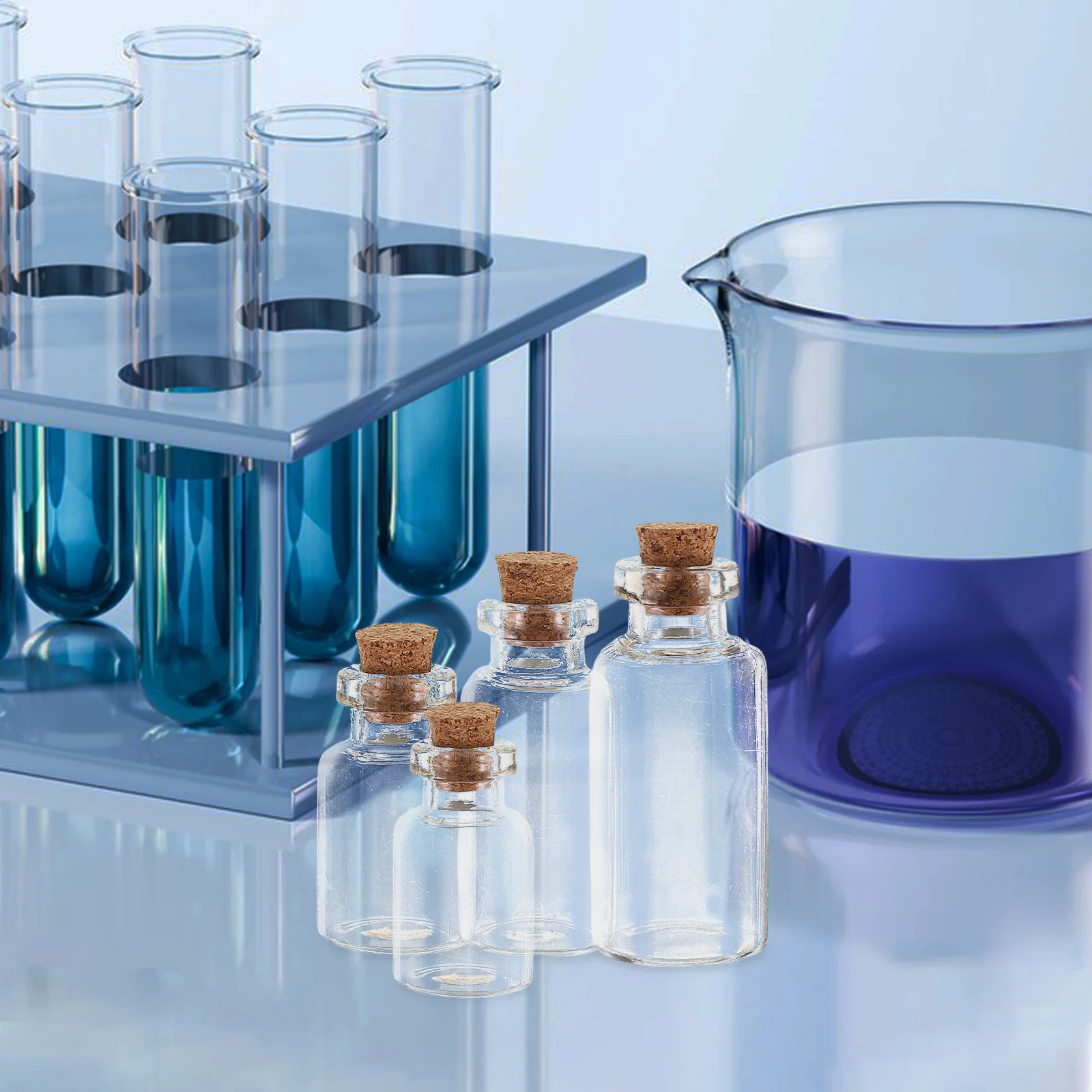 

50Pcs Glass Jars Mini Seal Bottles for DIY Art Projects Craft Supplies Laboratory Sample Storage Tiny Reagent Containers