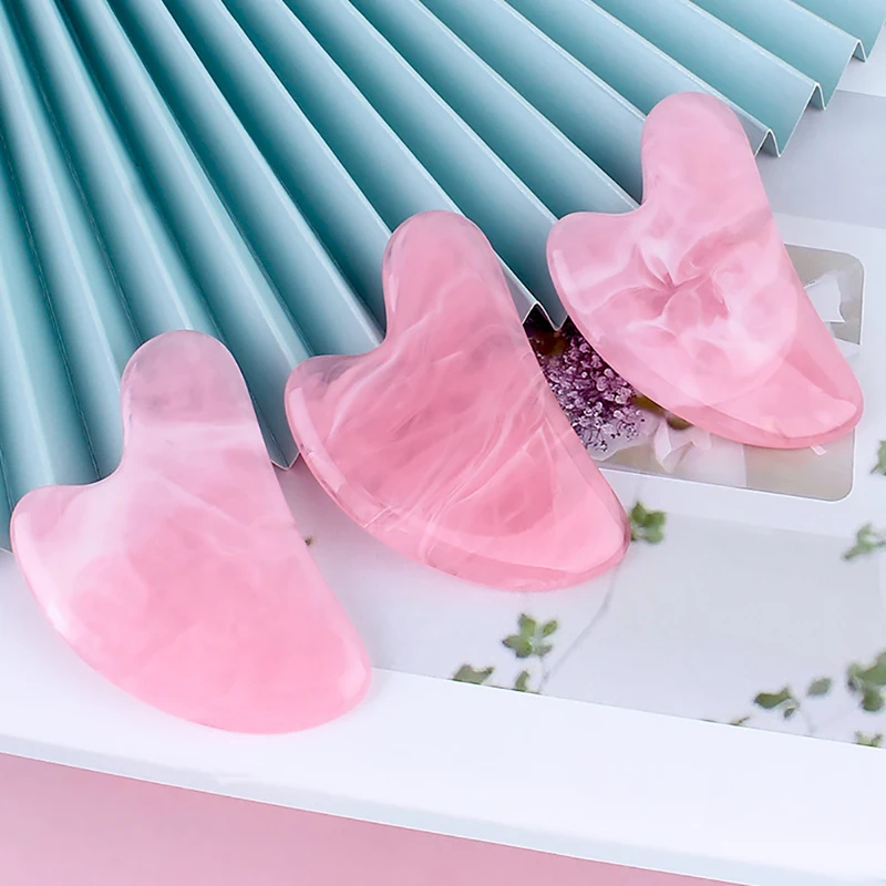 【Natural Stone Jade Gouache Scraper Rose Quartz Facial Gua Sha Tools Neck Massager For Face Lifting Remover Beauty Health】