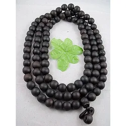 Big 14mm Tibetan Buddhism 108 Roast Peach Wood Prayer Bead Mala Necklace
