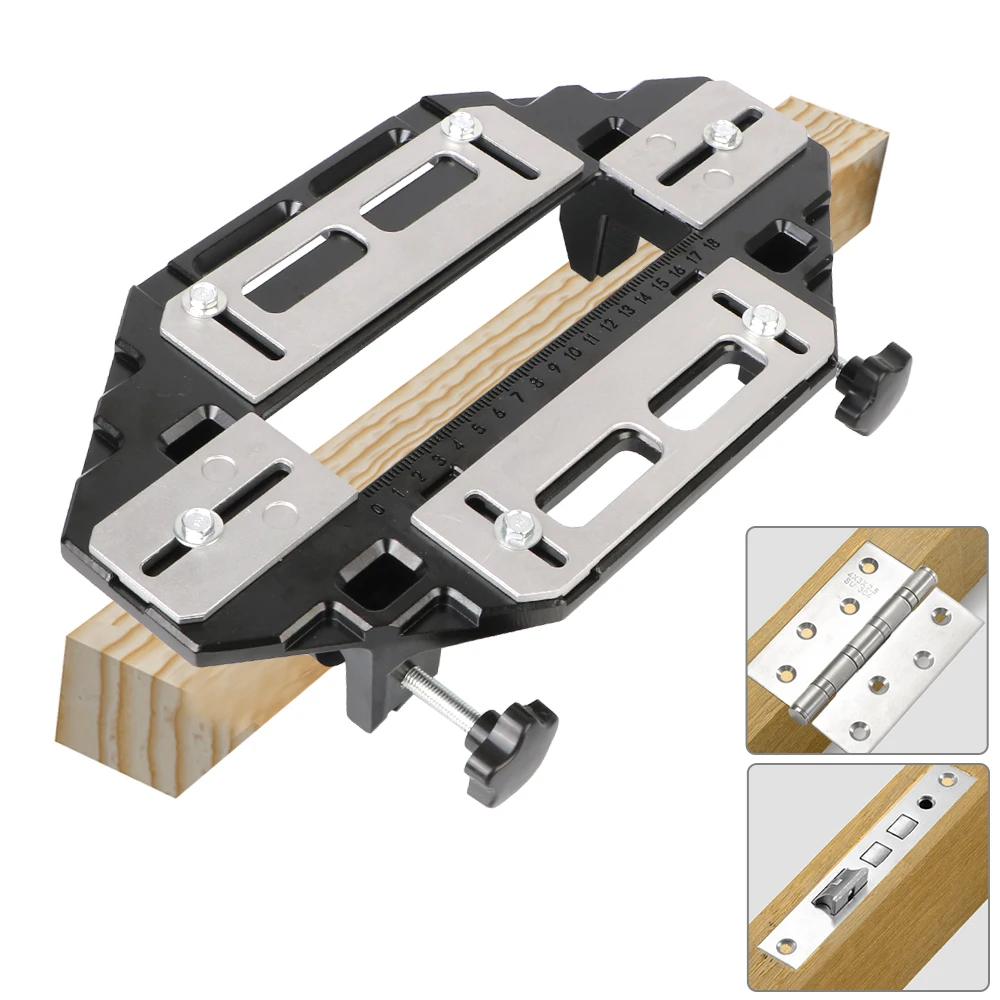 

Hinge Hole Opener With Spanner Positioning Slotter Lock Guide Plate Locator Wood Door Hidden Gate Slotting Woodworking