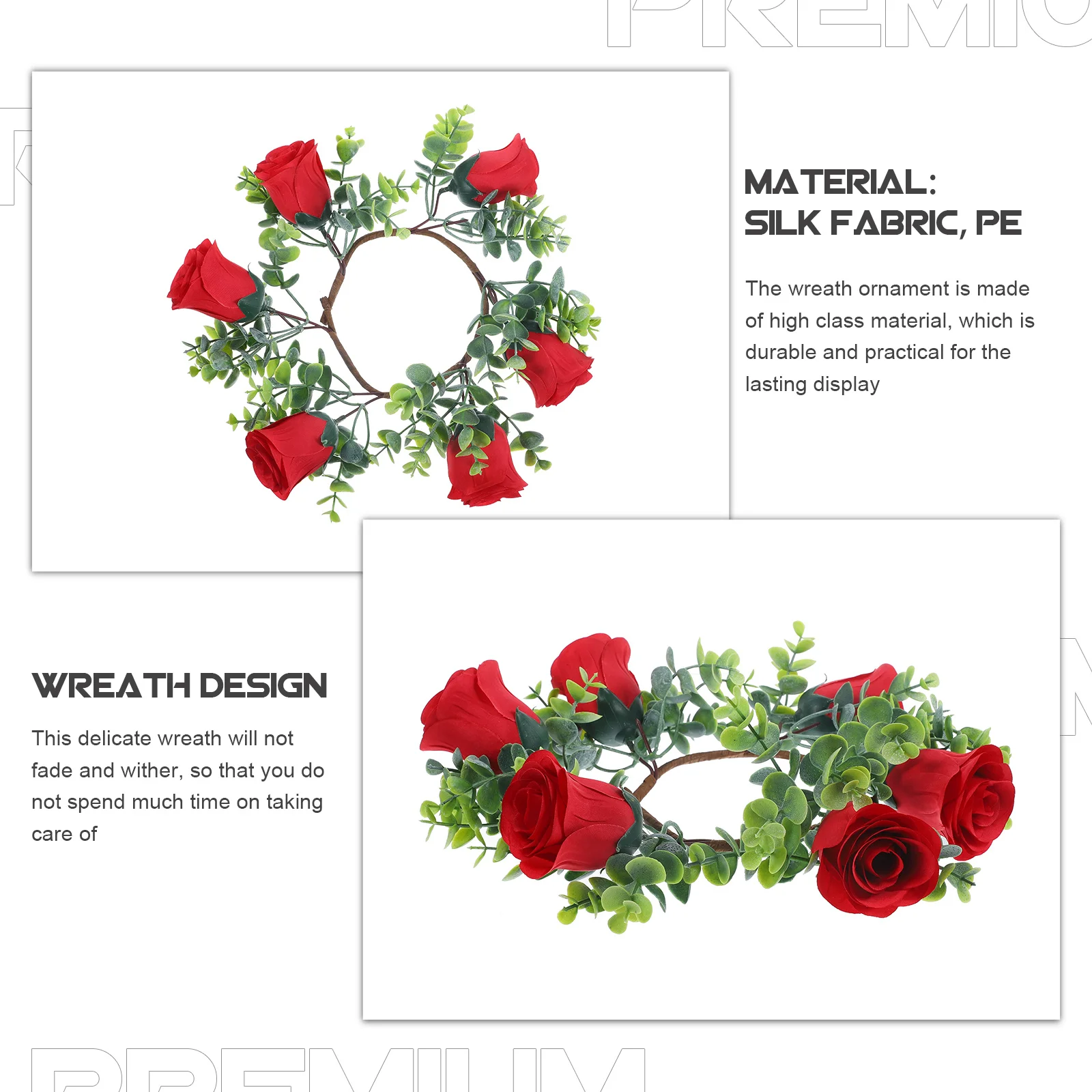 

Artificial Rose Wreath Small Ring Decorative Hanging Door Wedding Party Floral Garland Centerpiece Home Decor