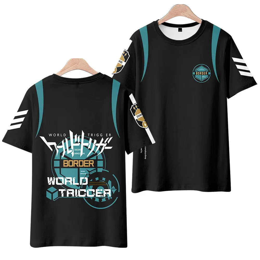 Men's T-shirt Anime World Trigger 3D Print Short Sleeve Street Hip Hop Fashion T-shirt Comfortable Casual Oversized Cosplay Tees
