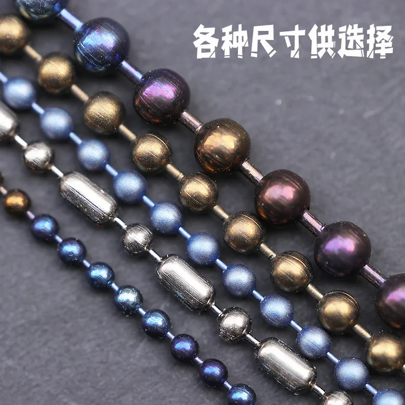Collar titanio cuentas onduladas - Pulsera multicolor - imagen 5