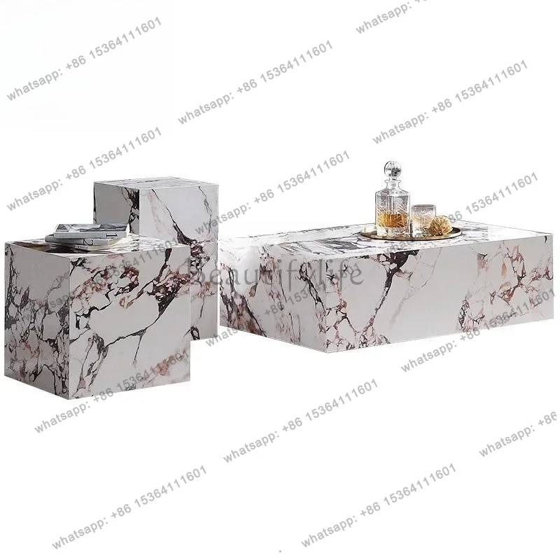 

Marble slate coffee table simple living room light luxury, sofa side few small apartment combination high sense