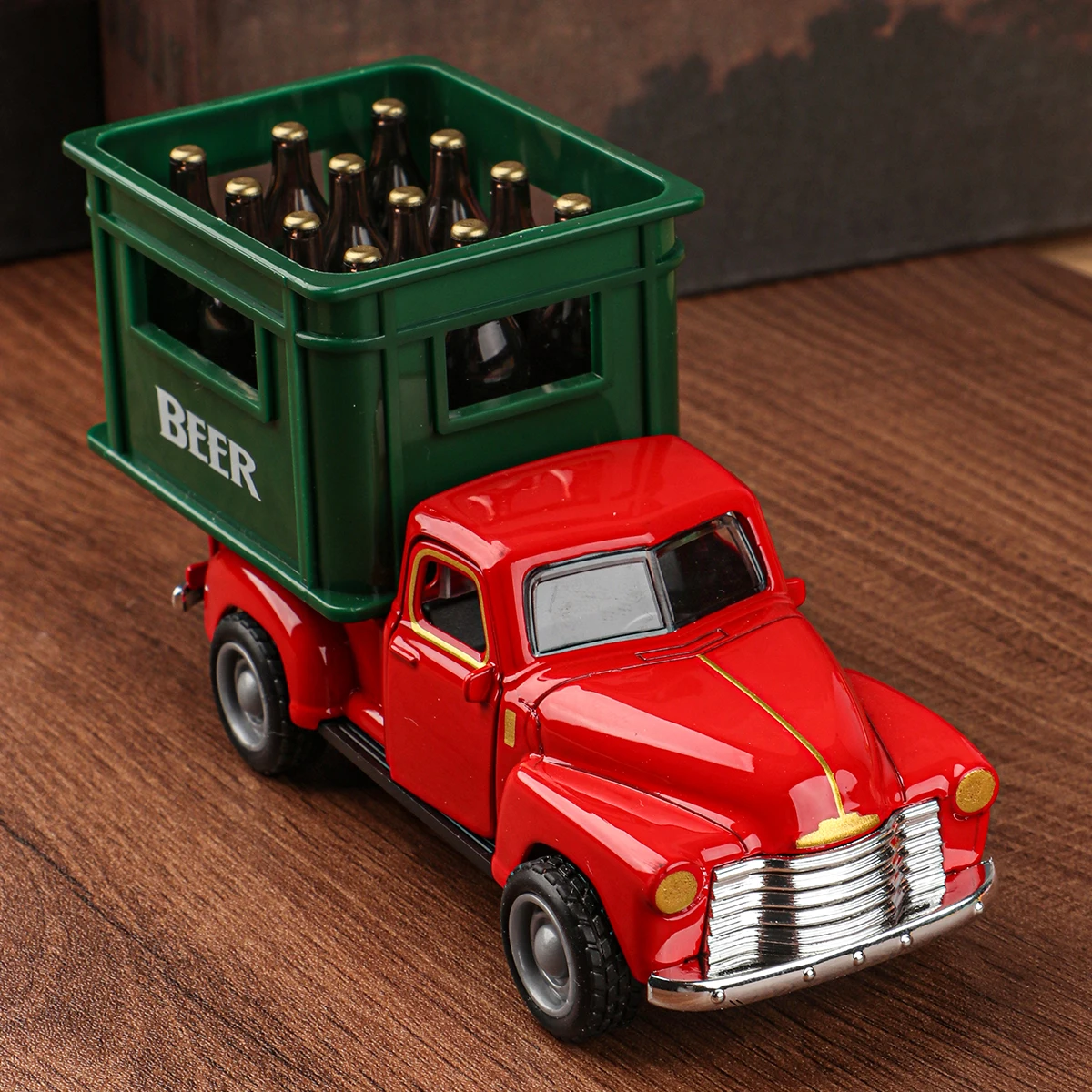 Mini Pickup Truck Beer Crate, 2-Piece Set for Home Decor, Creative Item for Living Room and Office Table, Suitable for Home Deco