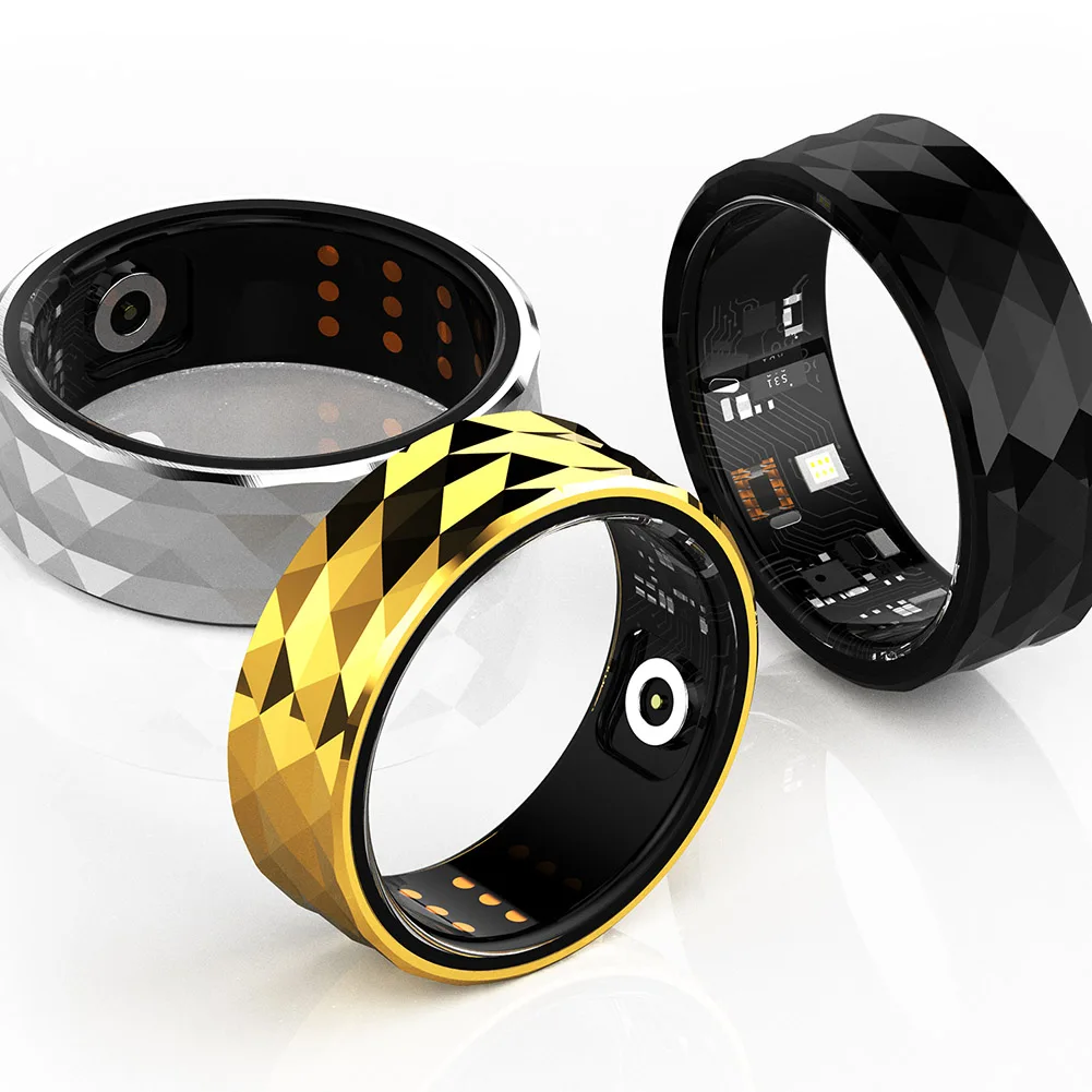 R12M Smart Ring IP68 Waterproof Health Monitor with Blood Oxygen Heart Rate Sleep Tracking for Sports Fitness