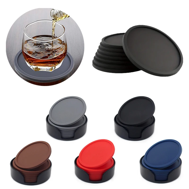 10cm Silikon Untersetzer, runde Gummi becher Untersetzer Tischplatte Schutz Costers Cup Matten für
