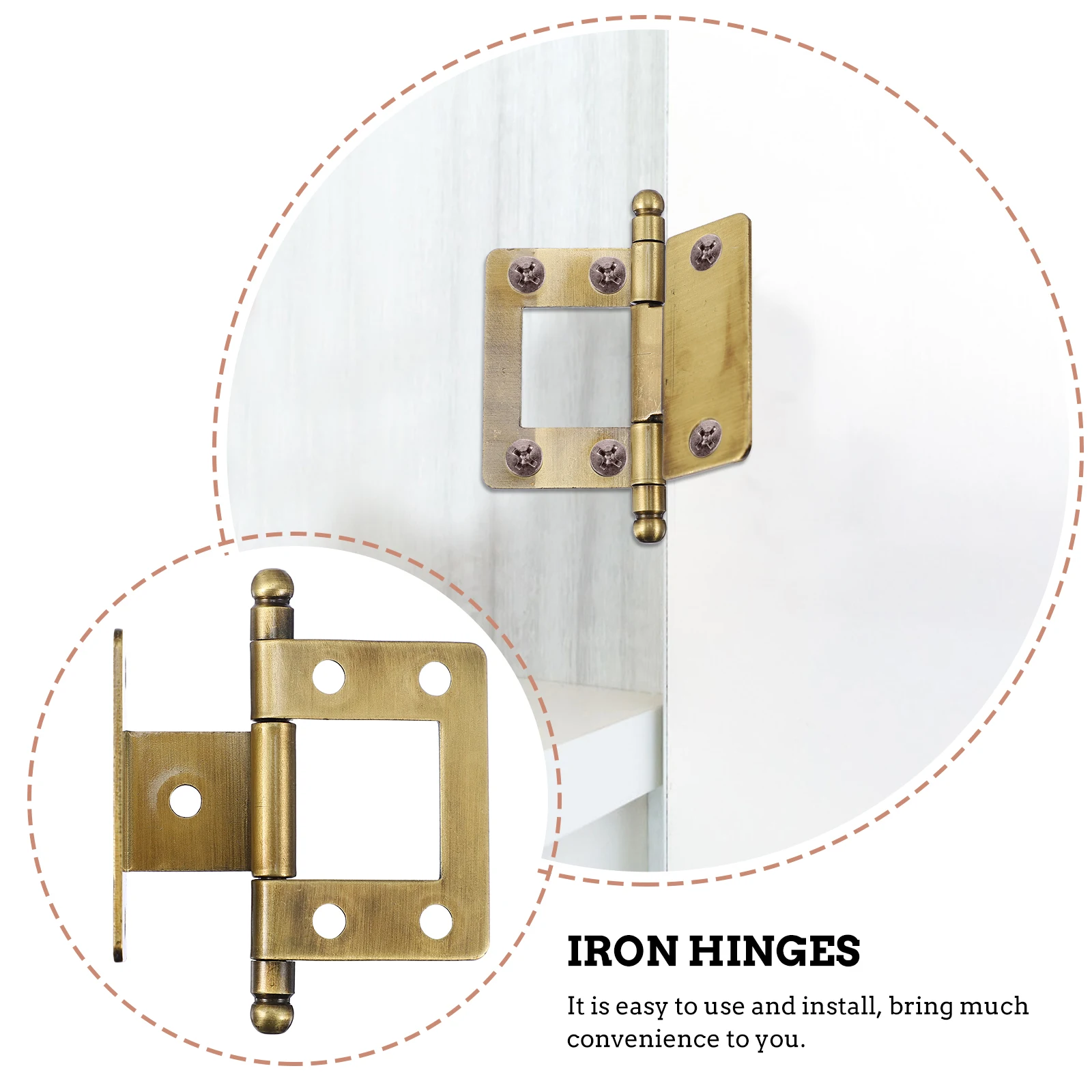 

2pcs Heavy Duty Iron Furniture Hinges Rust Resistant Cabinet Door Hinge For Wardrobe Bookcase Shoe Cabinet Sliding