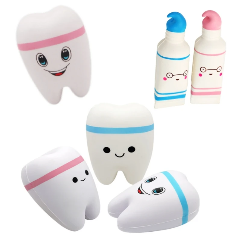 Dentist Gift Creative Cute Teeth Toothpaste Shape Squishy Toys Dentistry Accessories Decoration Clinic Souvenir