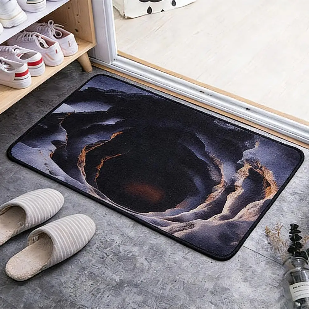 New 3D Visual Effect Visual Hallucination Door Mat Washable Beach Style Floor Mat Non-slip Soft Foot Pad Living Room Decoration