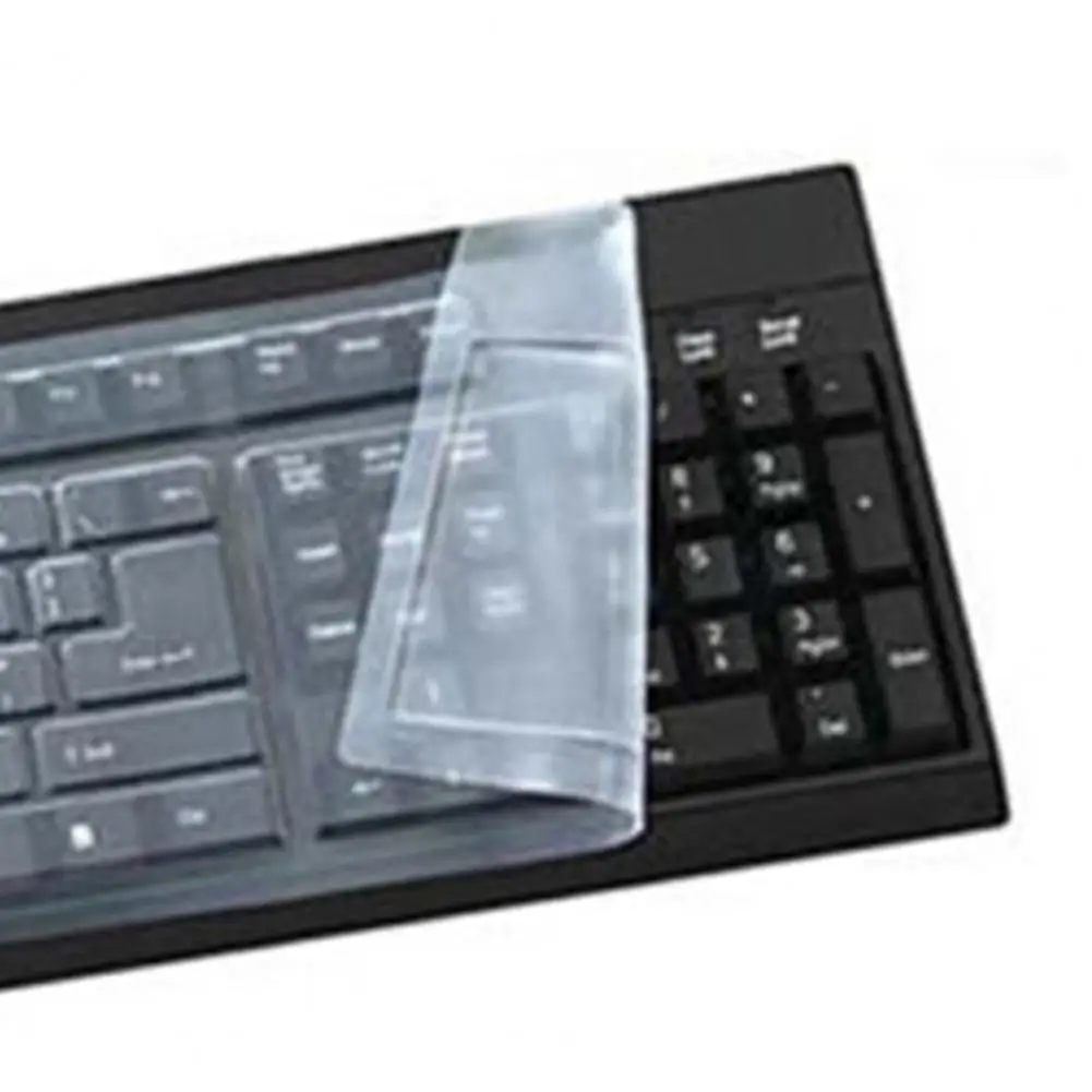 1Pcs Silicone Keyboard Cover Protector Transparent Dustproof Waterproof 108 Keys Desktop Computer Clear Keyboard Protective Film