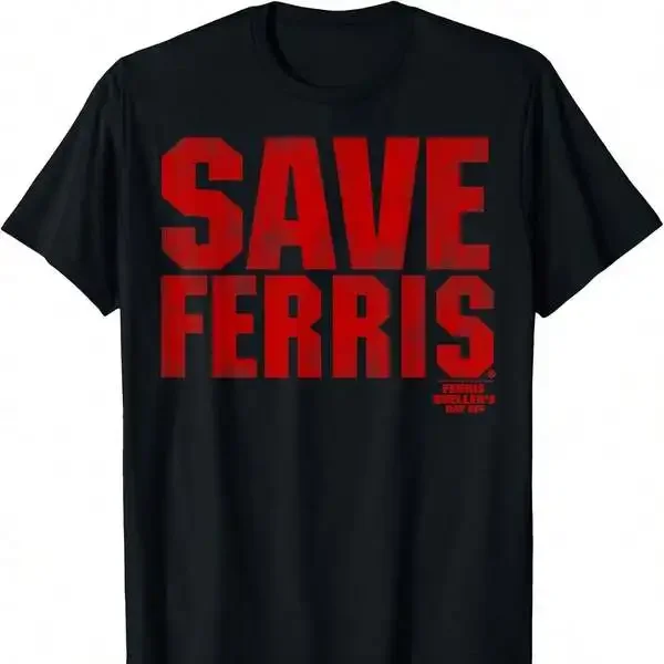 Ferris Bueller's Day Off Red Distressed Save Ferris T-Shirt Camisetas