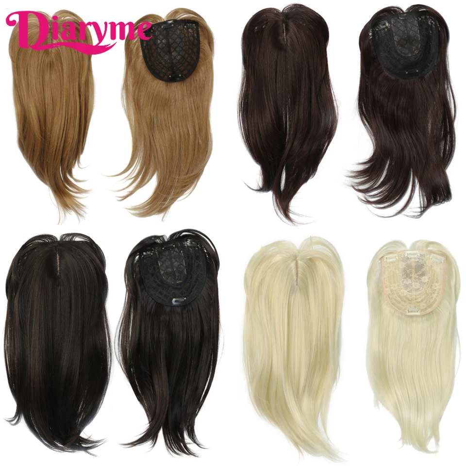 Head Top Fake Hair Piece Synthetic Straight Topper Wig Reissue Block Toupee Replacement Wig Clip In Hair Extensions  Fake Hair