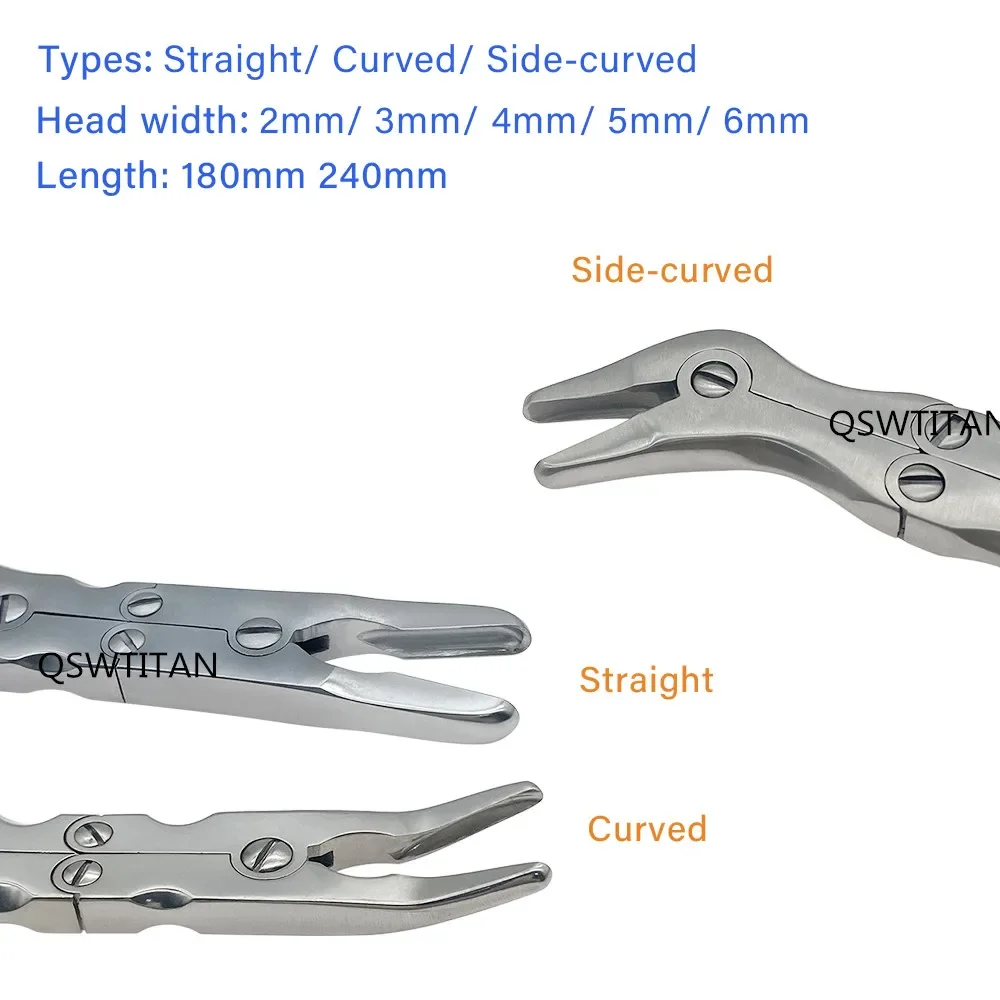 180 مللي متر/240 مللي متر العظام مزدوج مشترك Rongeur واحد Rongeur مستقيم منحني العظام Rongeurs الفولاذ المقاوم للصدأ أداة العظام