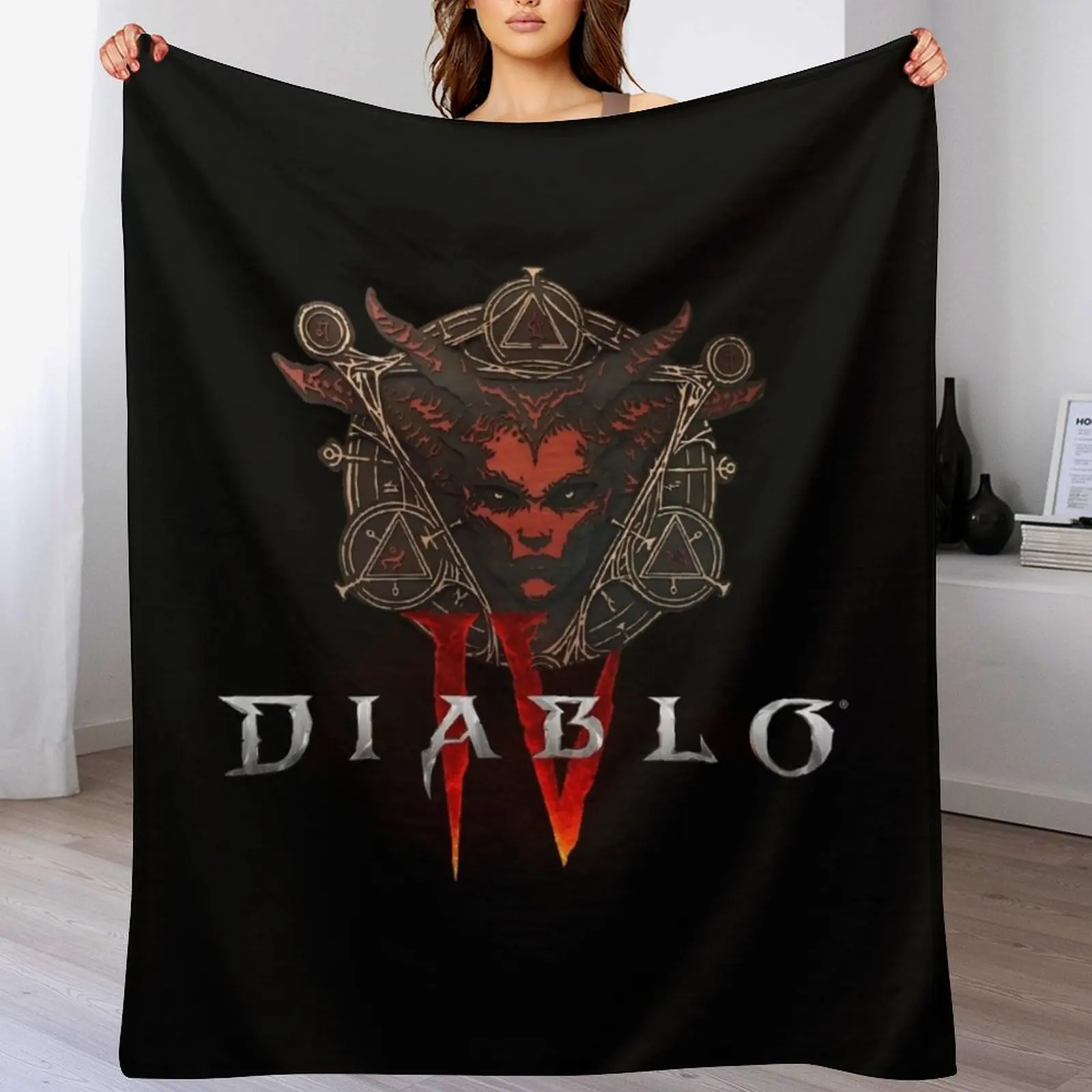 Lillith Diablo 4 IV Throw Blanket Flannel Fabric Hairys Blankets