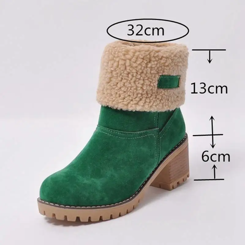 ASILETO stivali da donna scarpe invernali da donna stivali da neve caldi in pelliccia tacchi quadrati bottines stivaletti piattaforma botas mujer