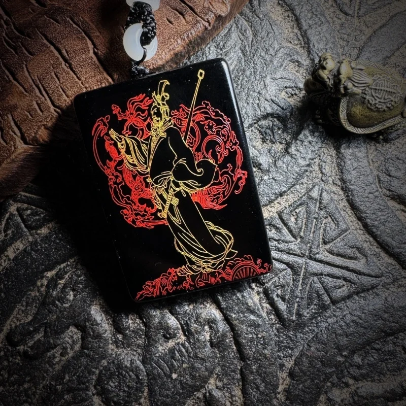 

Obsidian No Worries Pendant, Han Emperor Wudi Necklace, Car Ornament, Fashionable and Versatile