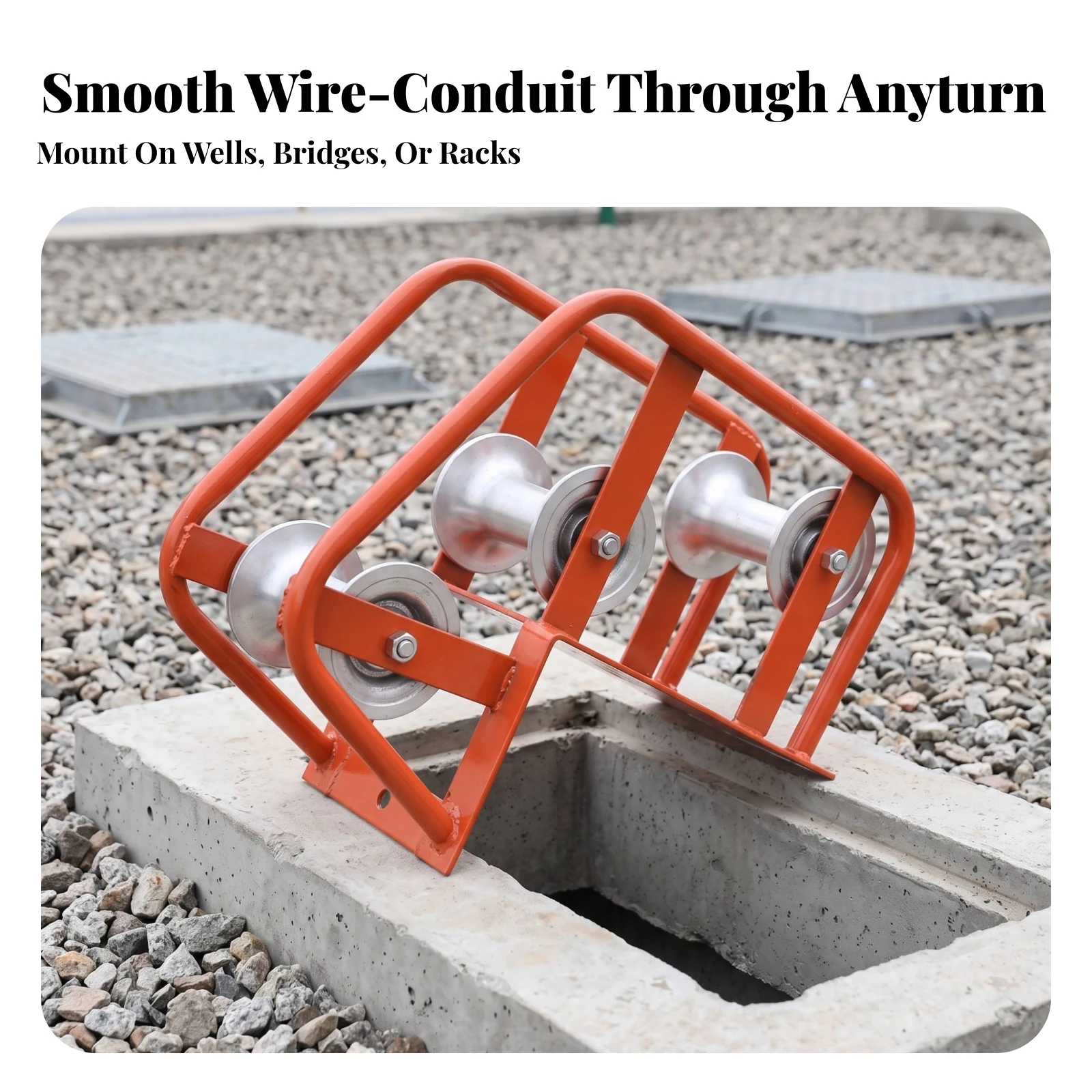 Cable Pulling Pulley Low-Friction Corner Cable Roller Wire Pulling Pulley Easy to Install Hardware Time-Saving for Utility Crews