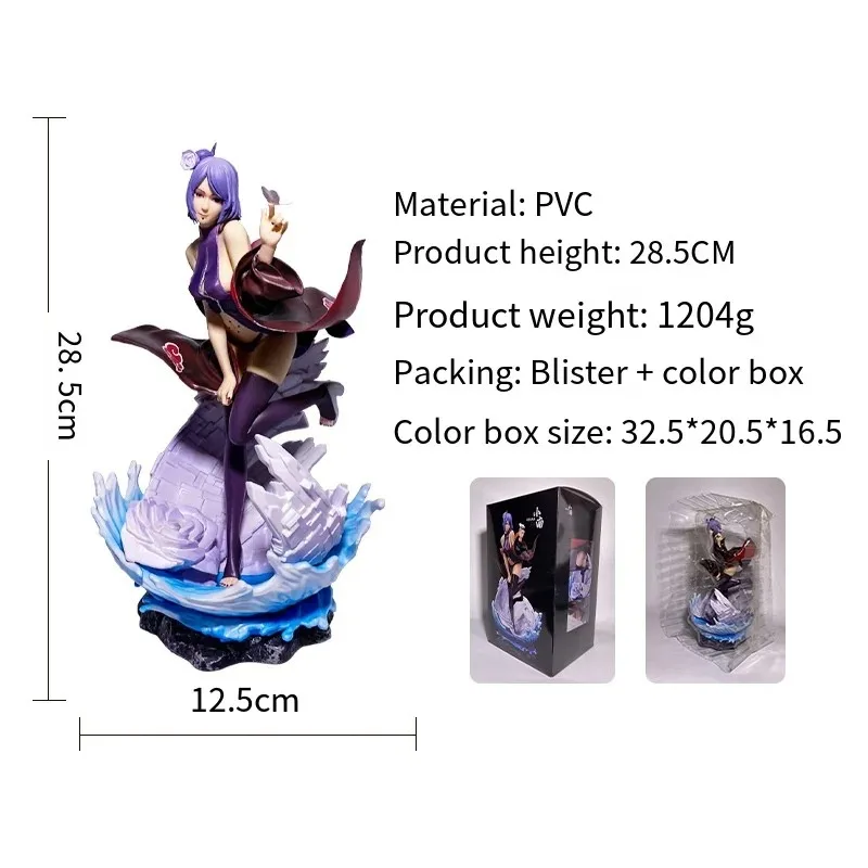 29 cm Anime Naruto Figurine Konan Action Figure Modello Giocattolo Decorazione del desktop Angelo Anime Bellezza Figura Raccogliere giocattoli per bambini