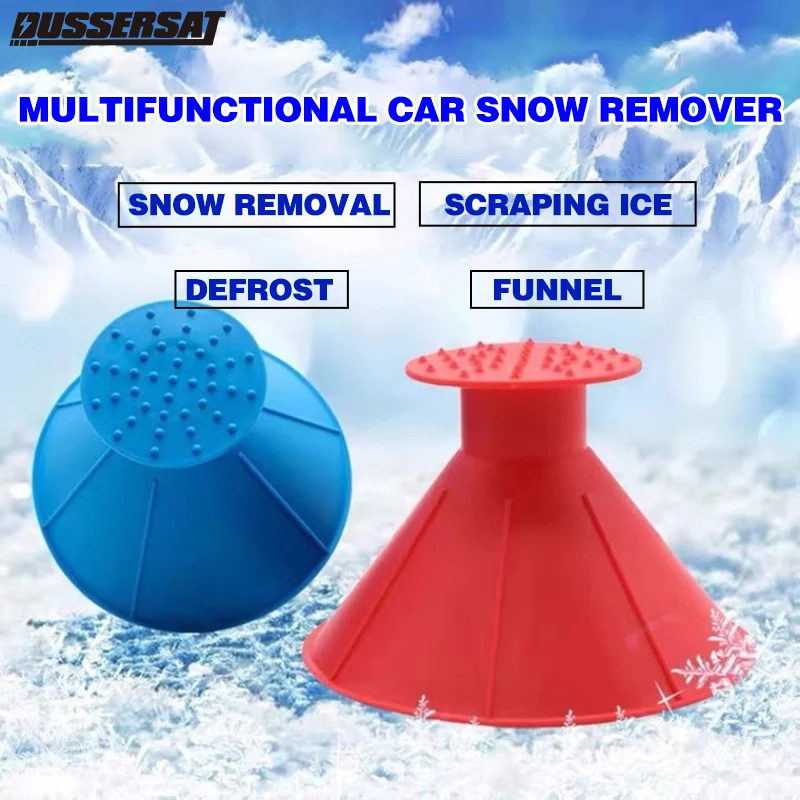 Car Window Windshield Magic Ice Scraper Oil Funnel Snow Remover Shovels Deicer Cone Tool Scraping Winter Accessories Ice Scraper