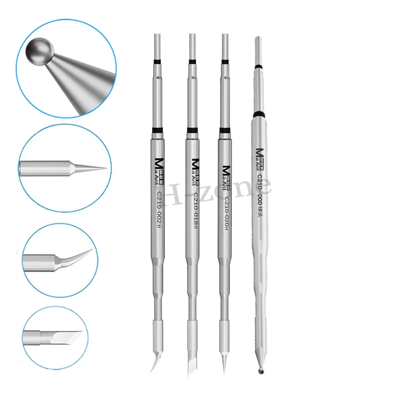 

MaAnt C210 паяльное жало с круглой головкой, подходящее для мобильного телефона, материнской платы компьютера, печатной платы IC, ремонт SMD, сварочные инструменты