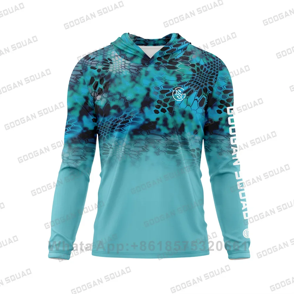 GOOGAN SQUAD Fishing Shirt Hoodie Men Summer Long Sleeve Quick Dry Breathable Hooded Fish Clothing Anti-uv Angling Sweatshirt view 4