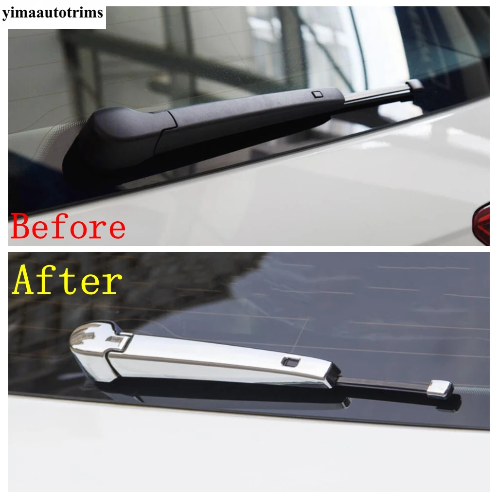 Car Rear Wiper Arm Decoration Cover Trim For VW Volkswagen Golf 8 MK8 2020 - 2024 Chrome / Carbon Fiber Exterior Accessories