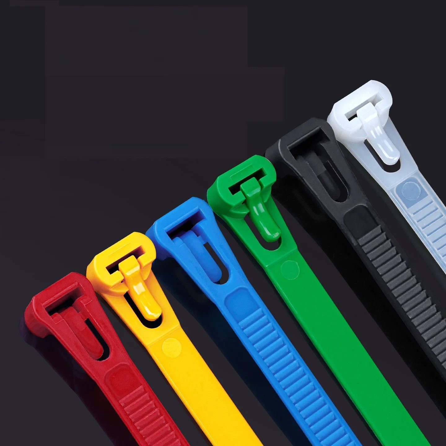 100 Reusable Cable Ties, Cable Lock Loop Nylon Ties Removable, Recyclable, Mixed Colours, Black, White