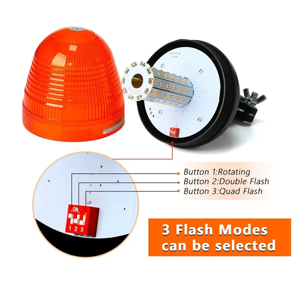 Flexible Mount Amber tractor Agricultura Deere Strobe Warning Light Beacon  Flashing Emergency Signal  For Truck  Trailer