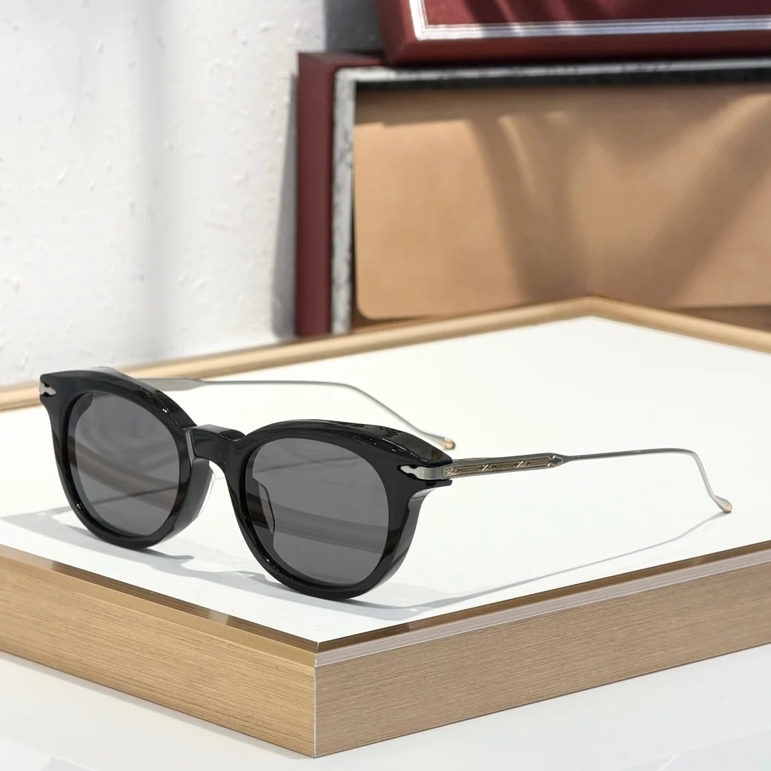 

JM HISAO 47-22-146 Top Quality Mens Sunglasses for Women Classic Punk Luxury Acetate Titanium UV400 Designer Sunglasses with box