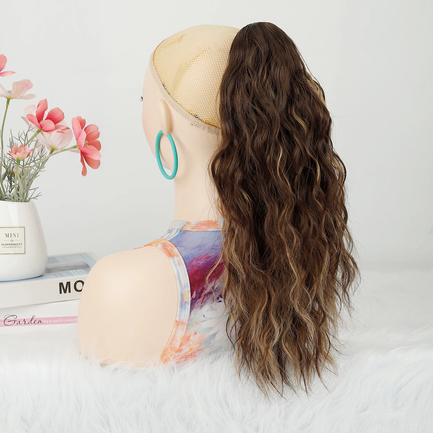 

Короткие вьющиеся волосы, наращивание хвоста, зажим для когтей, хвостики, градиент цвета, пушистая прическа, синтетическая прическа для женщин, повседневное использование