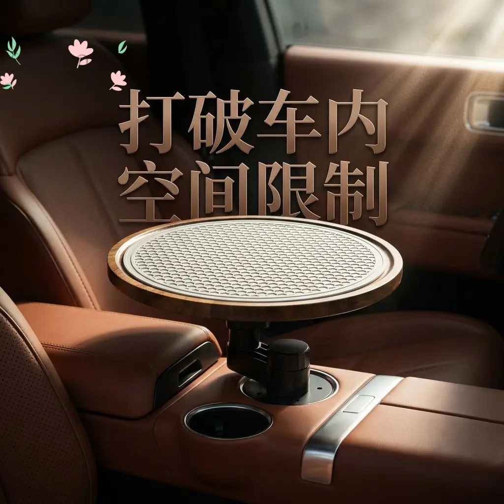 Car suspension small table main driver and co-pilot 360 degree rotation multi-functional office meal