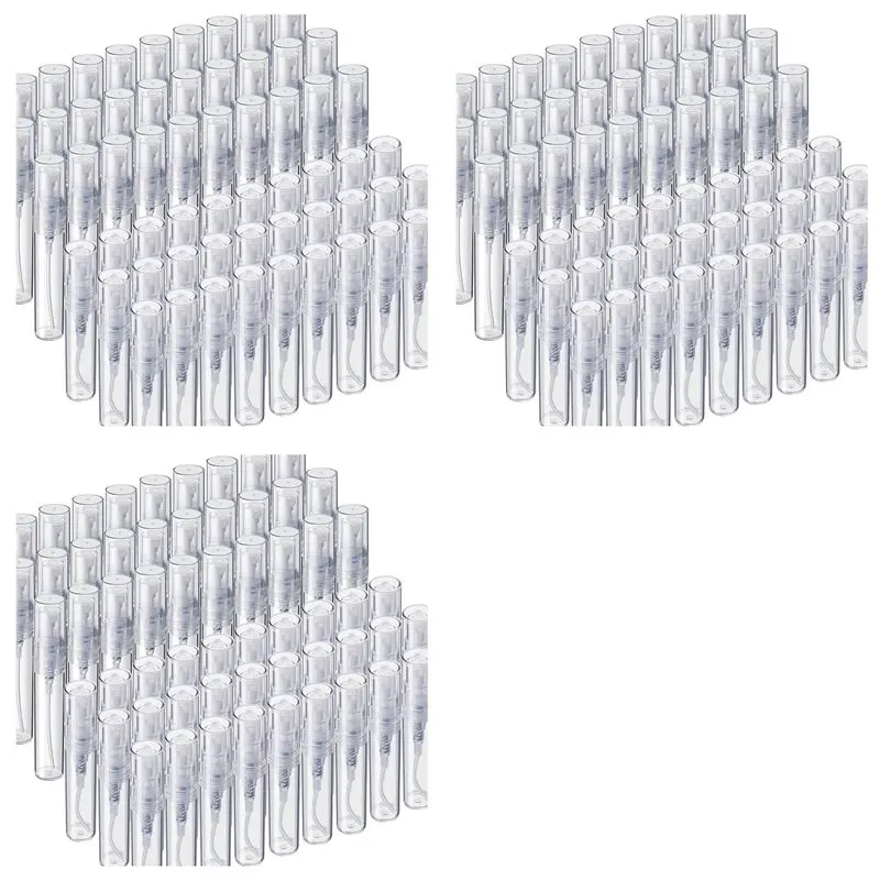ABDJ-180PCS Mini Sprays Bottle, 3Ml 5Ml Mini Clear Plastic Sprays Bottle Empty Small Empty Sample Containers Bottle