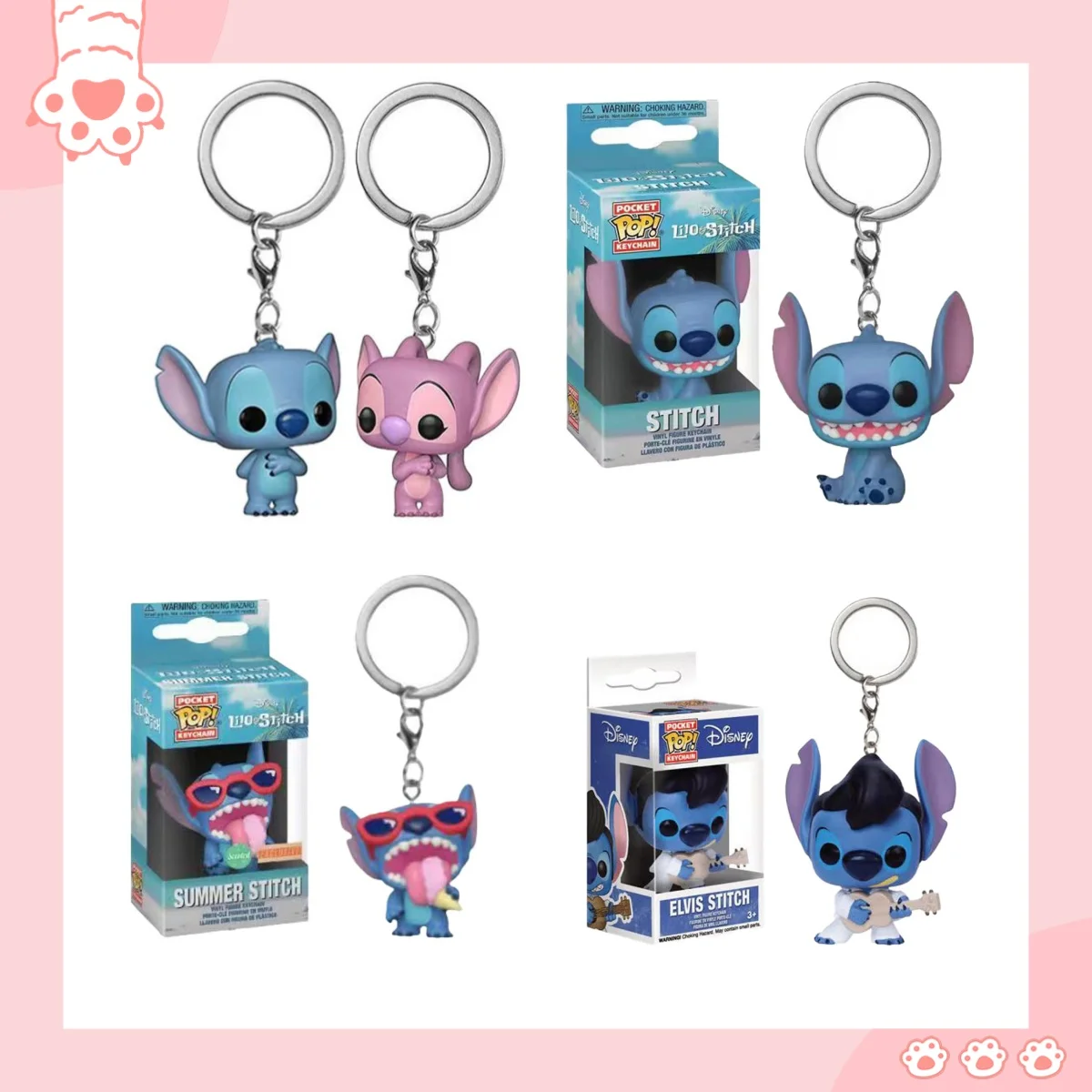 

stitch Disney peripheral figure toys keychains dolls mickeymini guitar stickey car pendant cartoon anime keychain birthday gift
