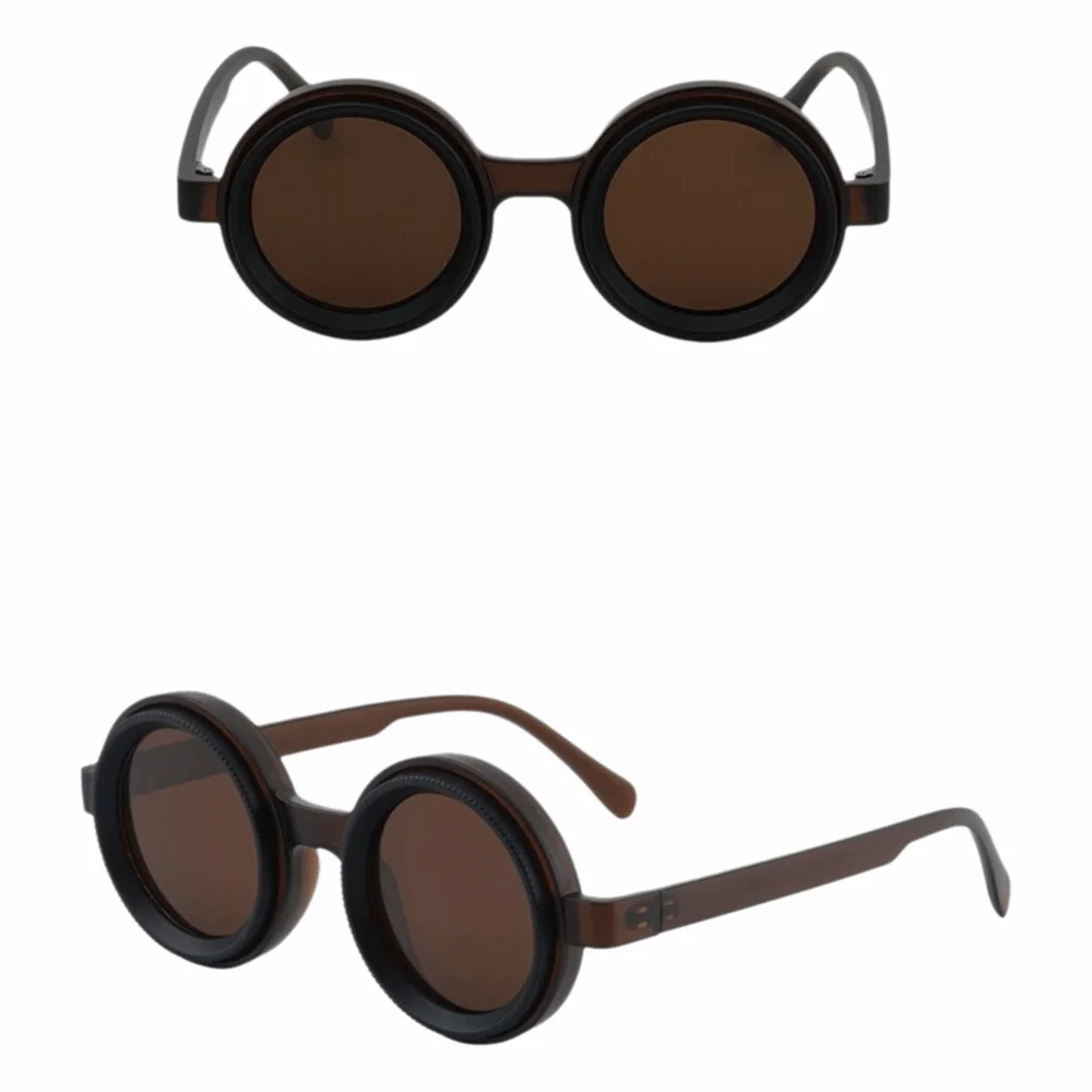 Vintage Polarizing Round Sunglasses Rotatable Lightweight Adjustable Zoom Sunglasses Versatile Elegant Stylish Sunglasses