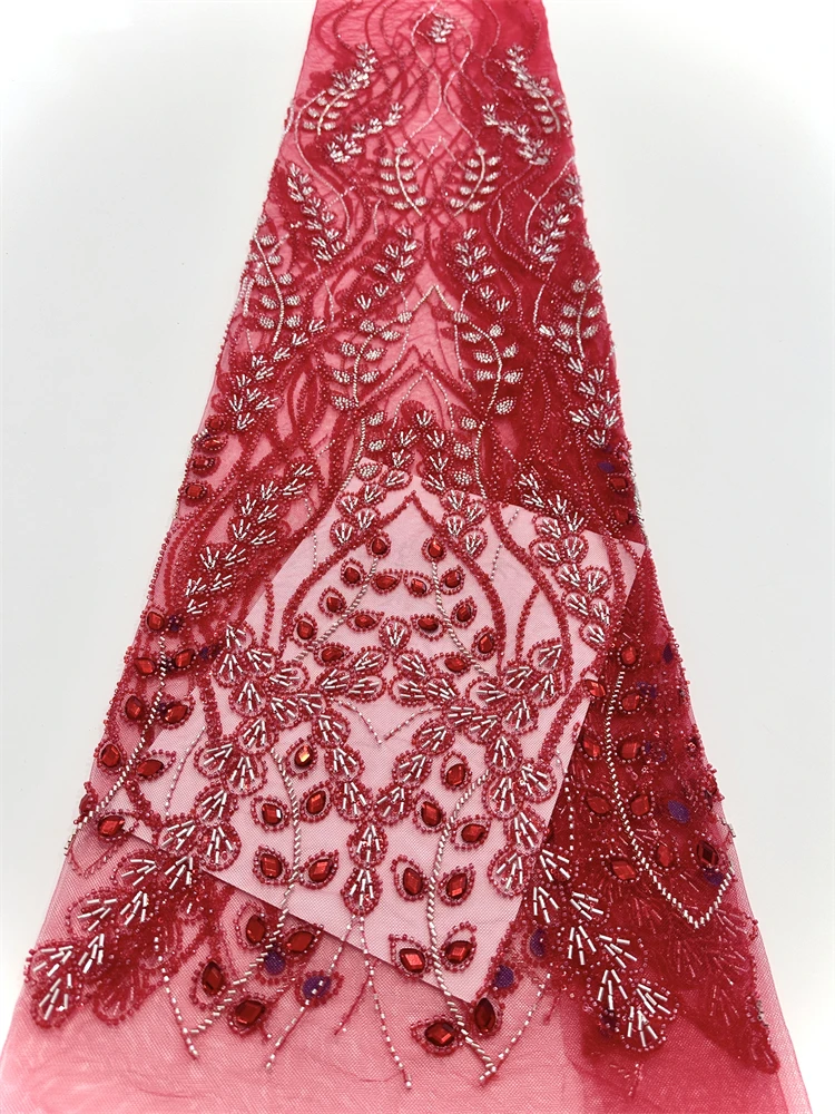 5 ياردة قماش دانتيل الزفاف الأفريقي مع الترتر مطرز التطريز تول فرنسي عالي الجودة لحفل زفاف العريس النمط النيجيري