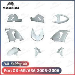 Motorcycle ABS Plastic full Fairing Kit fit for Kawasaki ZX-6R ZX6R 636 2005 2006 Bodywork fairings Kit Unpainted Body Panels