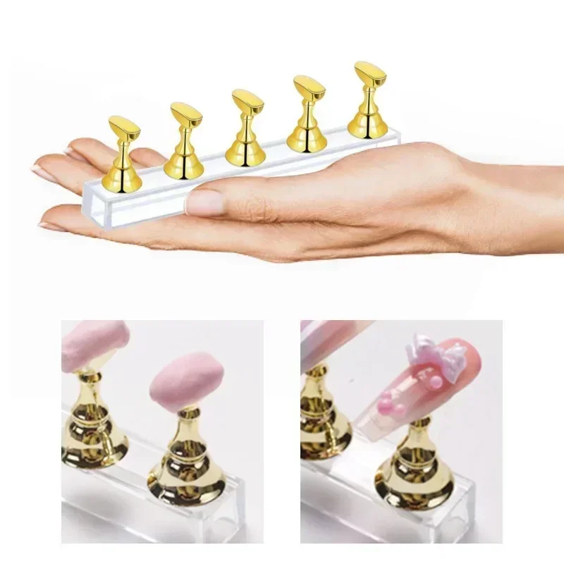 Nail Holder with Base Showing Shelves Stand for Press on Nails Fake Tips Nails Art Display Stand Tool Showing Shelf Nail Stand