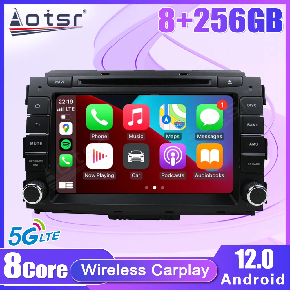 Car Radio 8+256GB For Kia  carnival Multimedia Video Player 8 Core Android12  Wireless Carplay Stereo Navigation GPS 2Din QLED