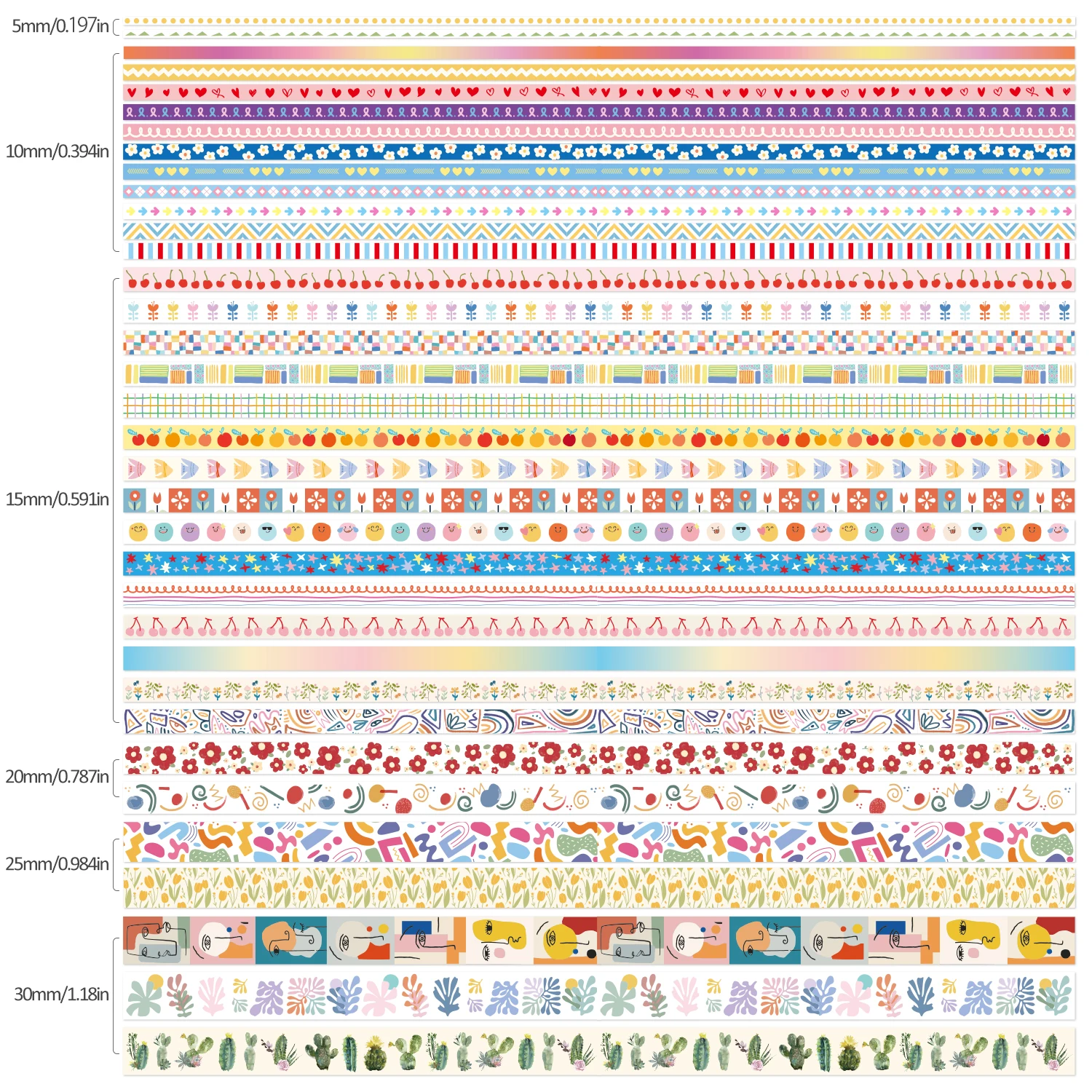 35 Rolls Washi Tape Set, Colorful Cute Floral Writable Decorative Tapes for Scrapbooking and Journaling view 3